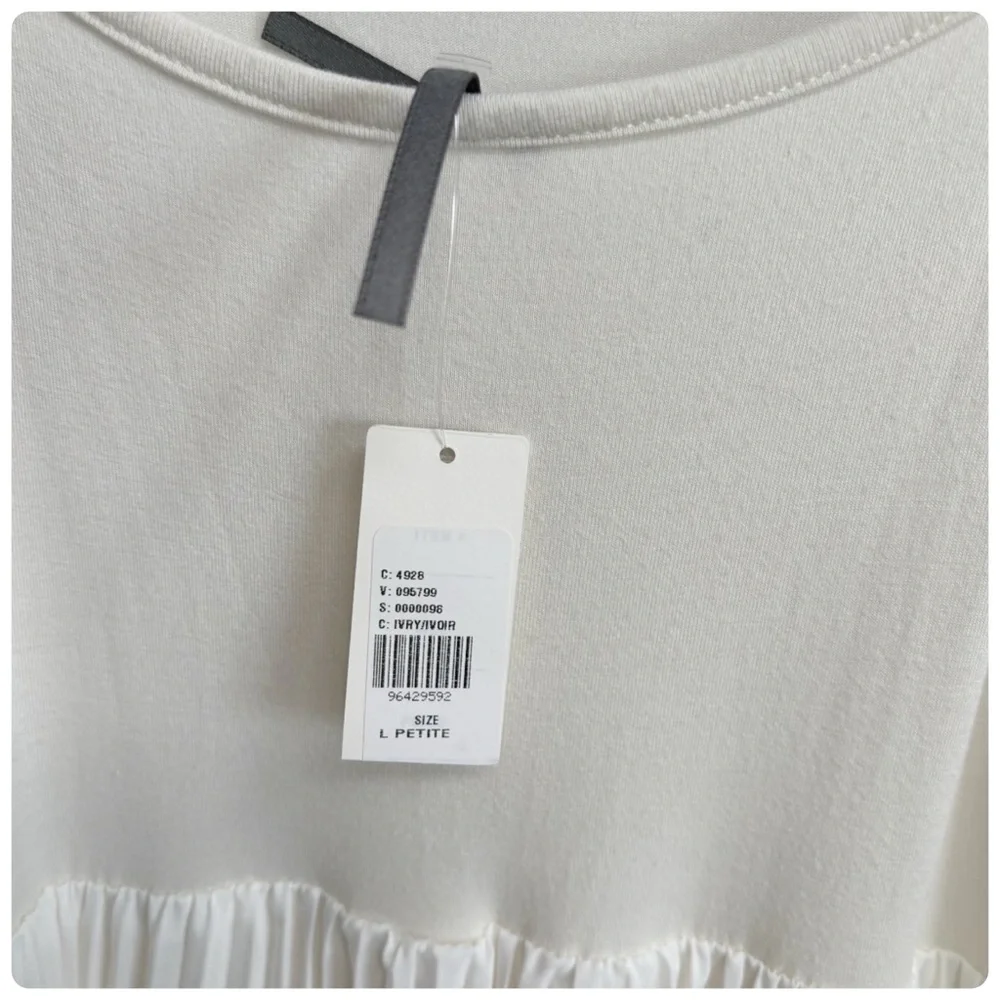 NWT Anthropologie Twofer Shirt Pleated Pull Over DRESS ONLY, L Petite - Picture 9 of 14